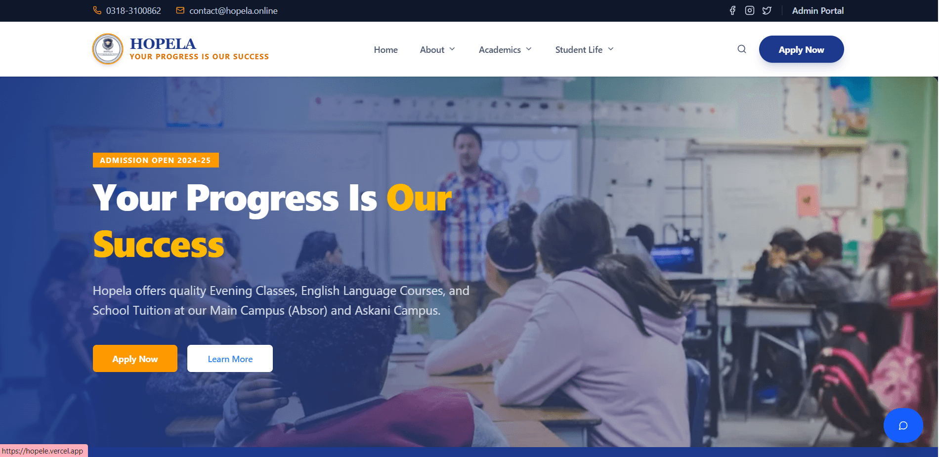 Hopela School Website